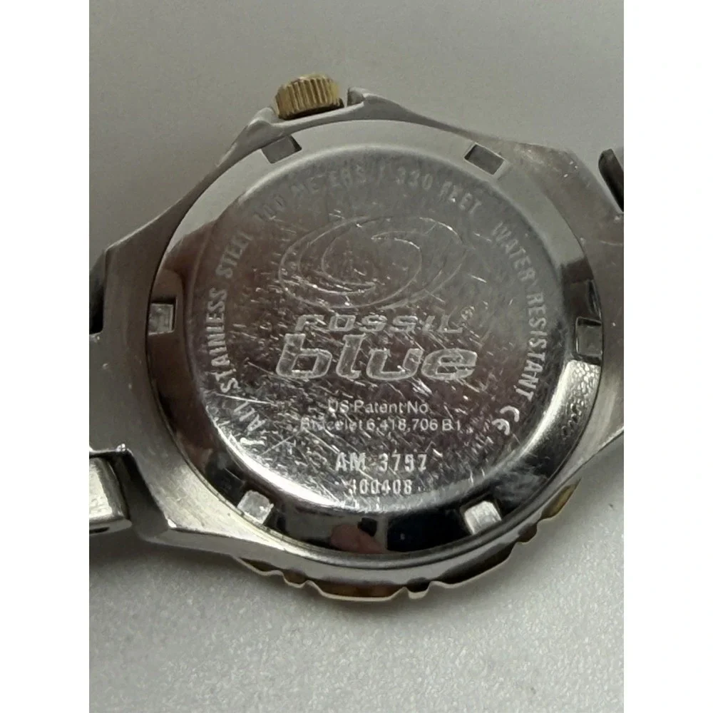 Fossil Blue AM-3757 New Battery Ladies MOP Watch 27MM 6.75
